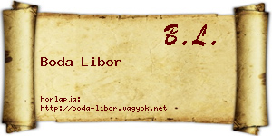 Boda Libor névjegykártya